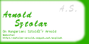 arnold sztolar business card